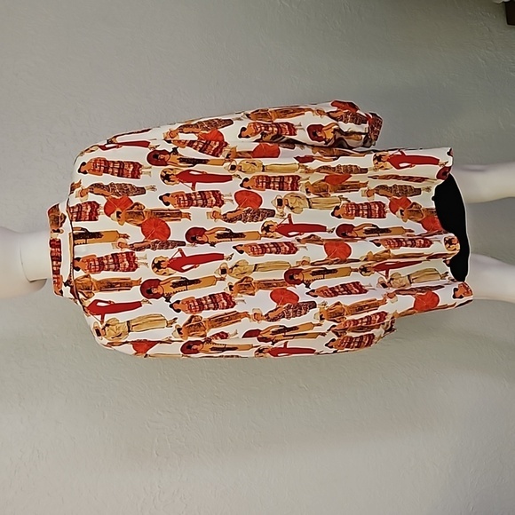 VTG MAGGIE SWEET 1920s Fashion Ladies Print Button Down Shirt 3X - Picture 5 of 8